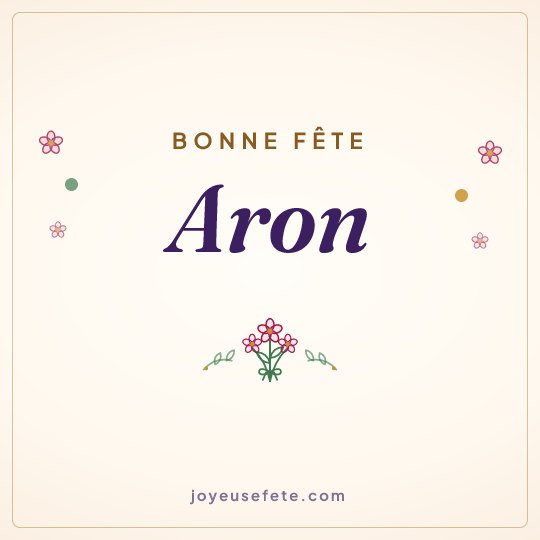 Image carrée « Bonne fête Aron » pour WhatsApp