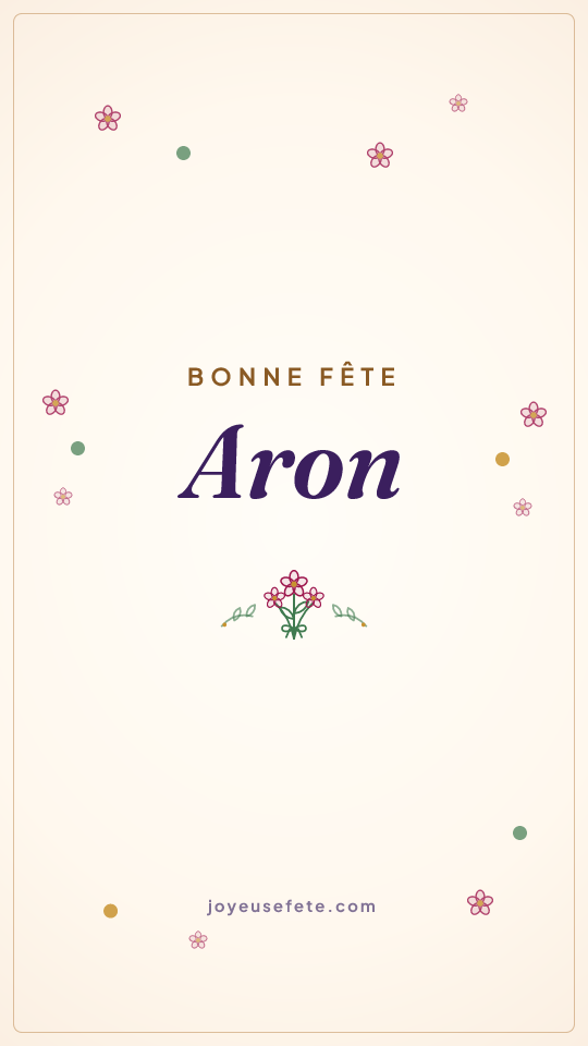 Image « Bonne fête Aron » au format story