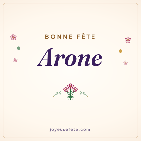 Image carrée « Bonne fête Arone » pour WhatsApp