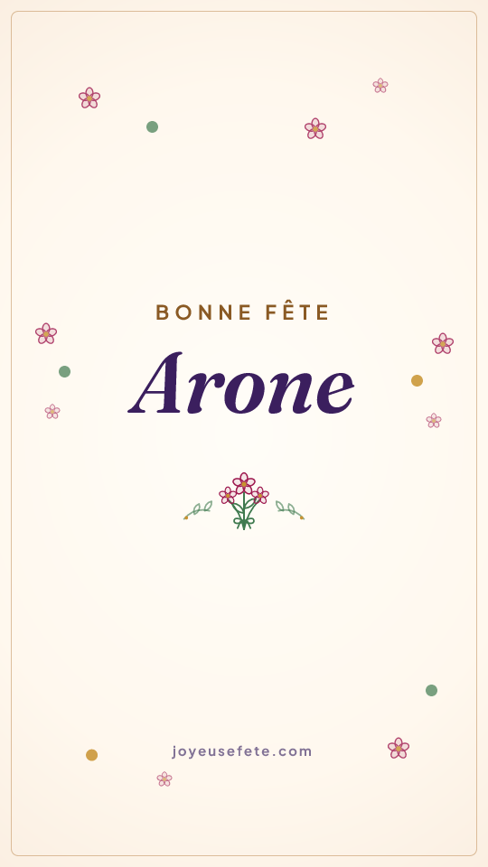 Image « Bonne fête Arone » au format story