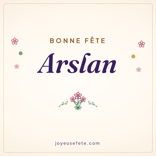 Image carrée « Bonne fête Arslan » pour WhatsApp