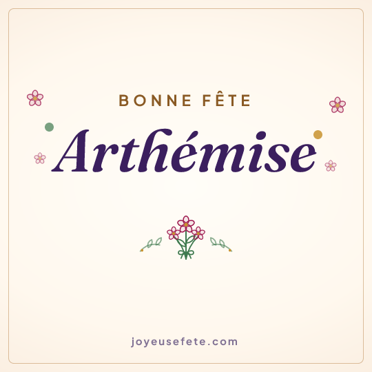Image carrée « Bonne fête Arthémise » pour WhatsApp