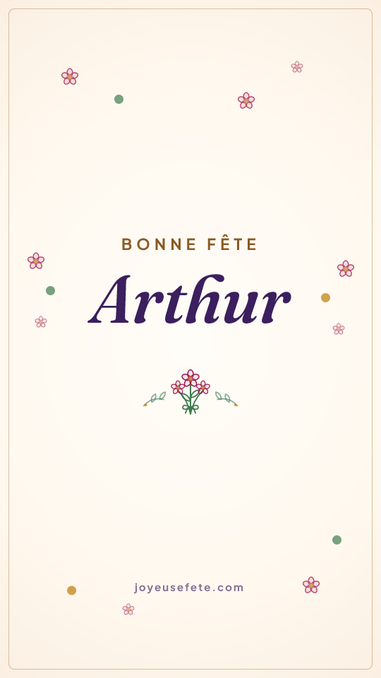 Image « Bonne fête Arthur » au format story