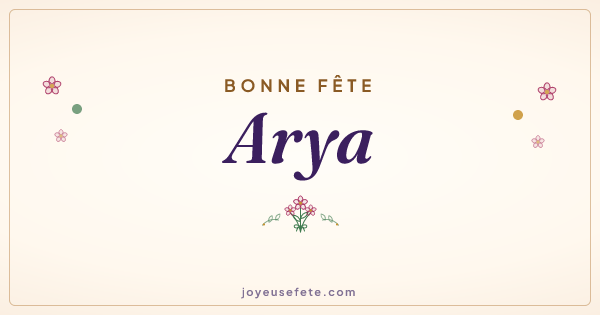 Image « Bonne fête Arya » au format large