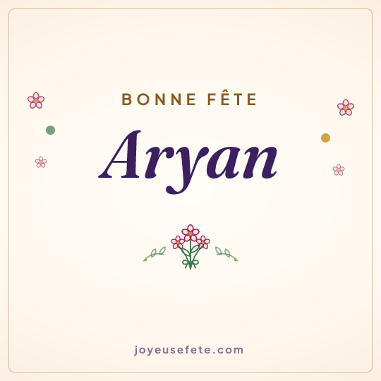 Image carrée « Bonne fête Aryan » pour WhatsApp