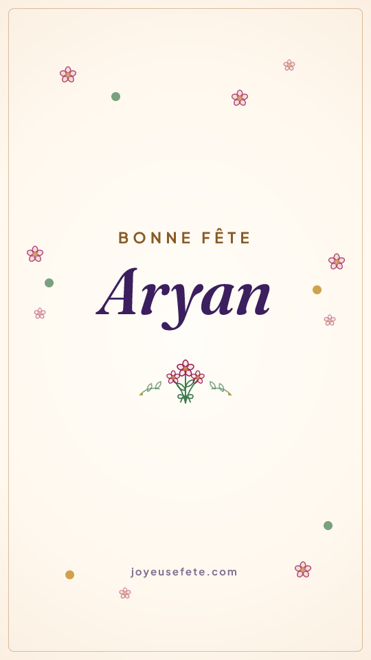Image « Bonne fête Aryan » au format story
