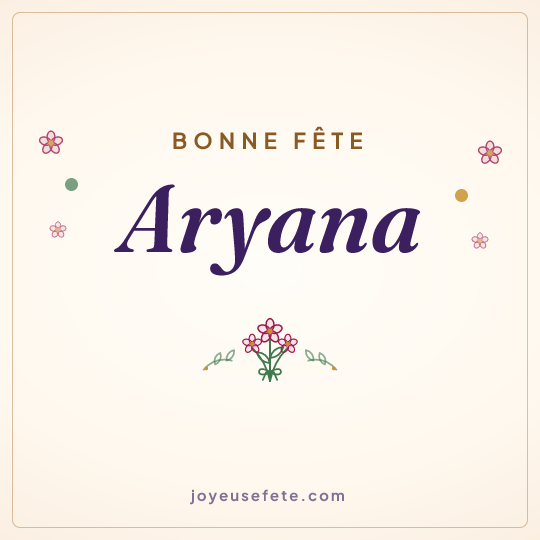 Image carrée « Bonne fête Aryana » pour WhatsApp