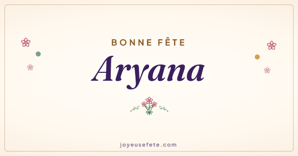 Image « Bonne fête Aryana » au format large
