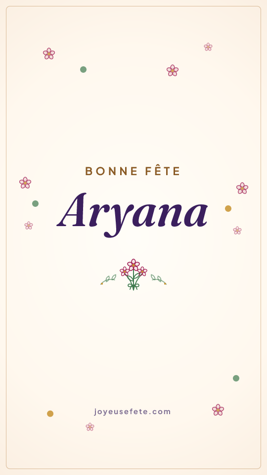 Image « Bonne fête Aryana » au format story
