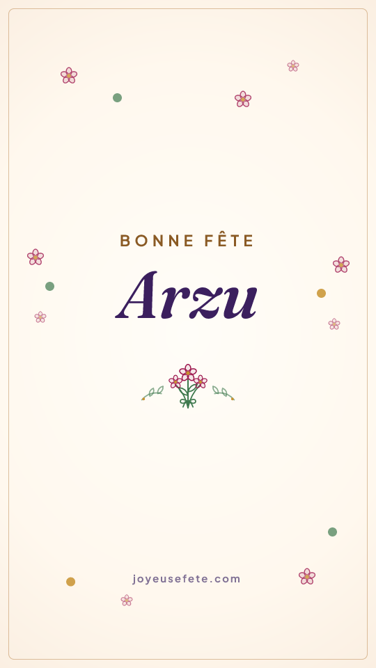 Image « Bonne fête Arzu » au format story