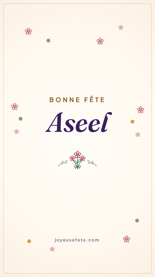 Image « Bonne fête Aseel » au format story