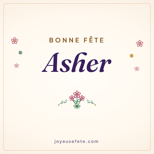 Image carrée « Bonne fête Asher » pour WhatsApp