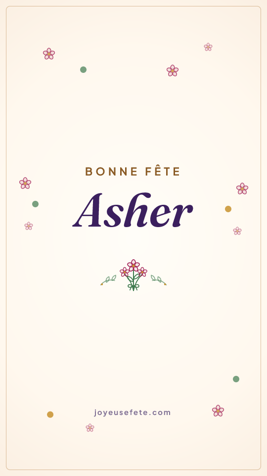 Image « Bonne fête Asher » au format story