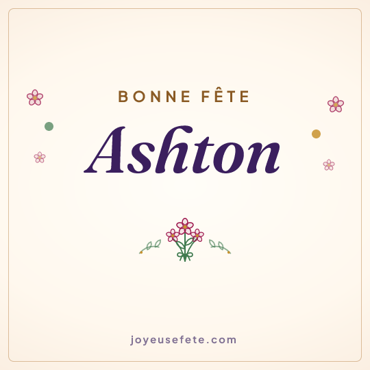 Image carrée « Bonne fête Ashton » pour WhatsApp
