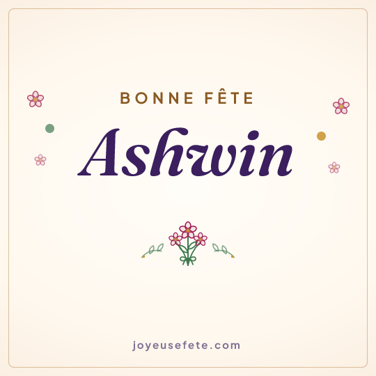Image carrée « Bonne fête Ashwin » pour WhatsApp