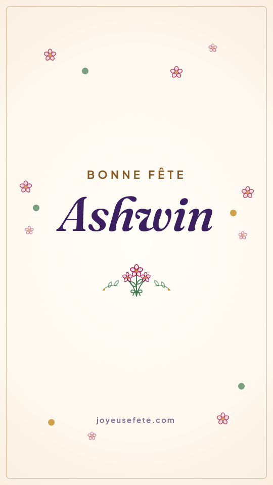 Image « Bonne fête Ashwin » au format story