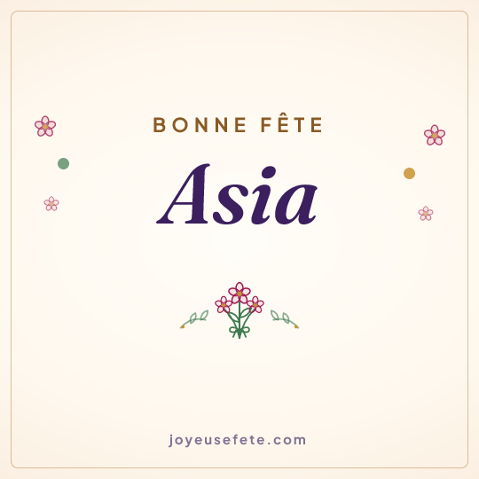 Image carrée « Bonne fête Asia » pour WhatsApp