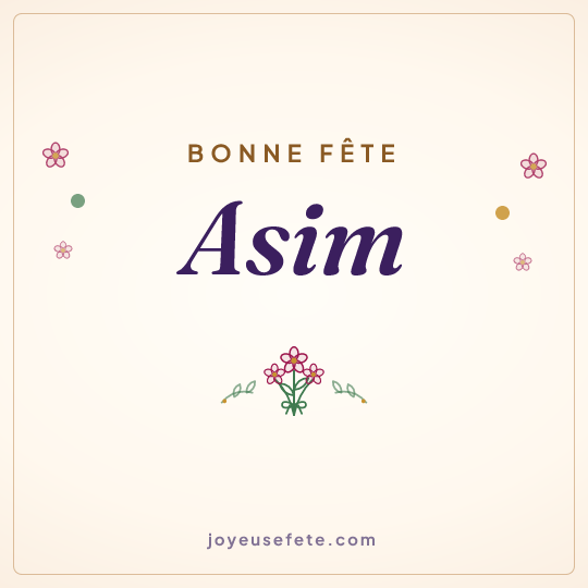 Image carrée « Bonne fête Asim » pour WhatsApp