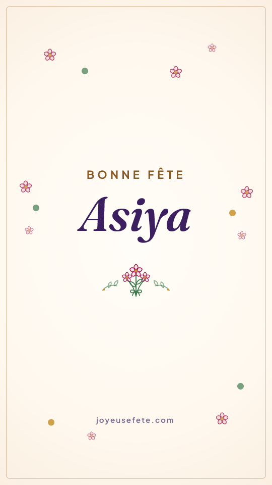 Image « Bonne fête Asiya » au format story