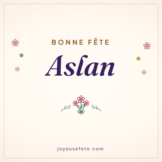 Image carrée « Bonne fête Aslan » pour WhatsApp
