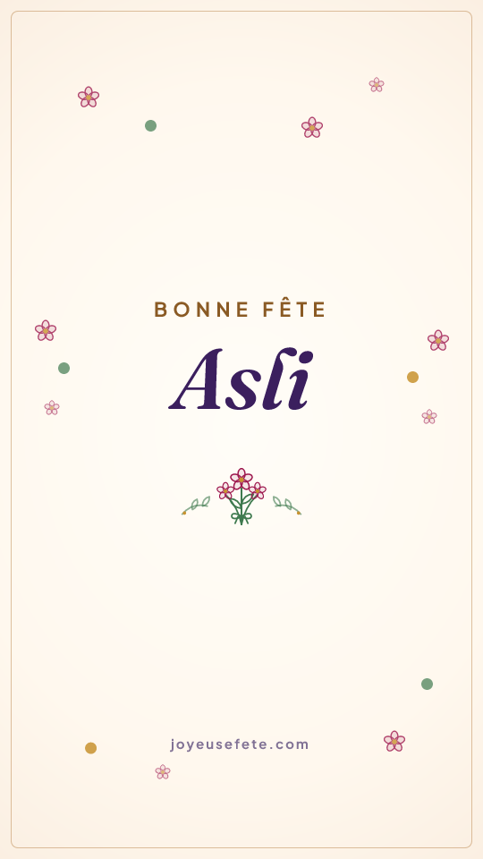Image « Bonne fête Asli » au format story