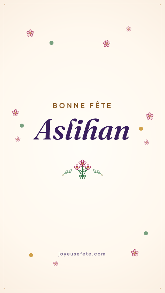 Image « Bonne fête Aslihan » au format story