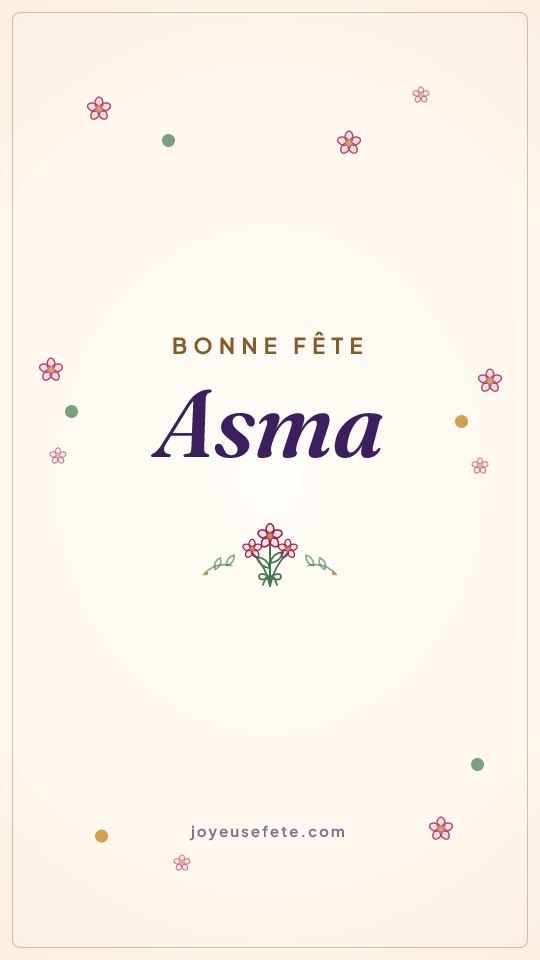 Image « Bonne fête Asma » au format story