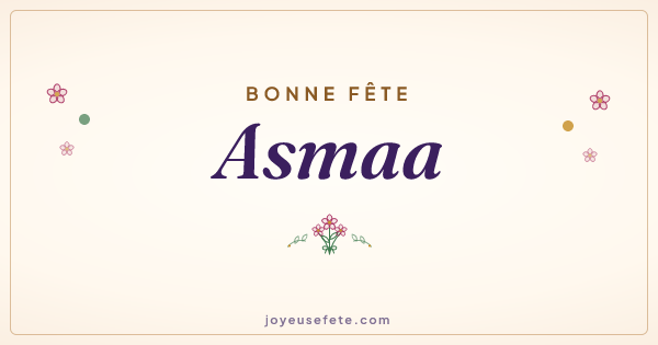 Image « Bonne fête Asmaa » au format large