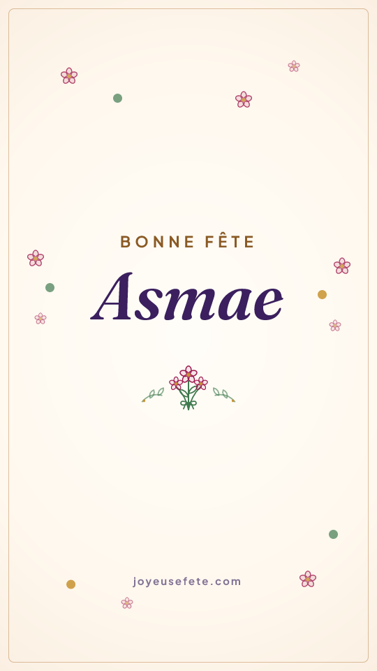 Image « Bonne fête Asmae » au format story