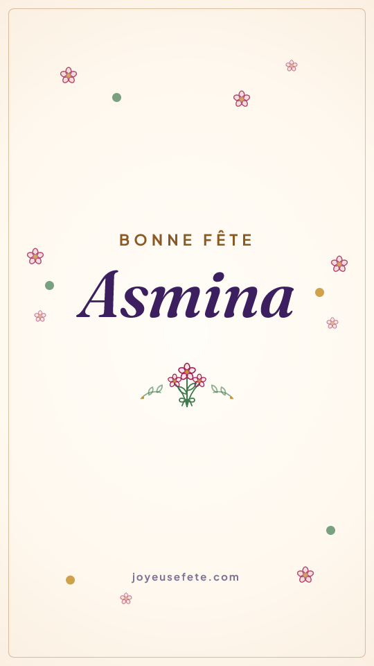 Image « Bonne fête Asmina » au format story