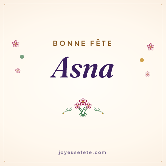 Image carrée « Bonne fête Asna » pour WhatsApp