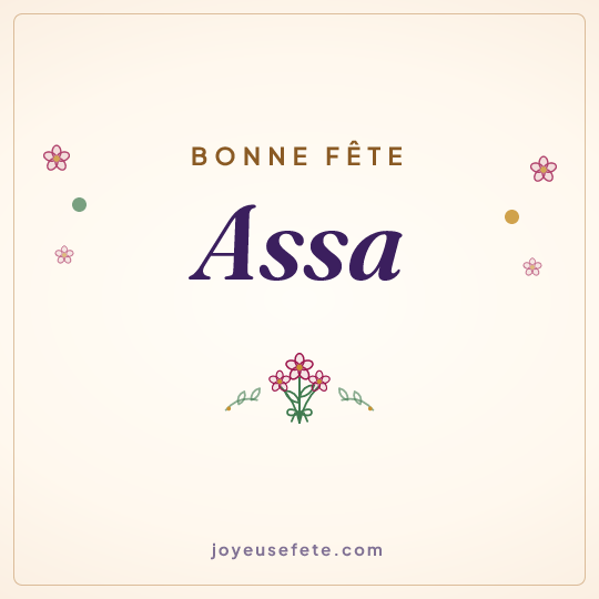 Image carrée « Bonne fête Assa » pour WhatsApp