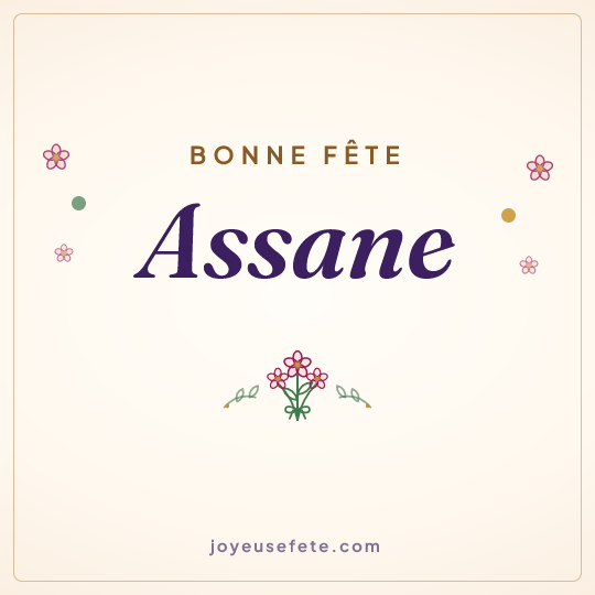 Image carrée « Bonne fête Assane » pour WhatsApp