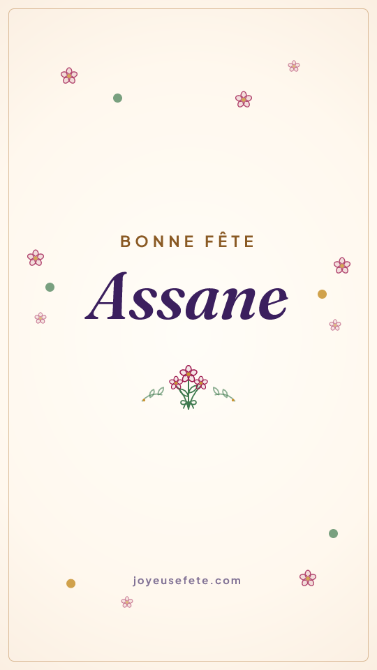 Image « Bonne fête Assane » au format story