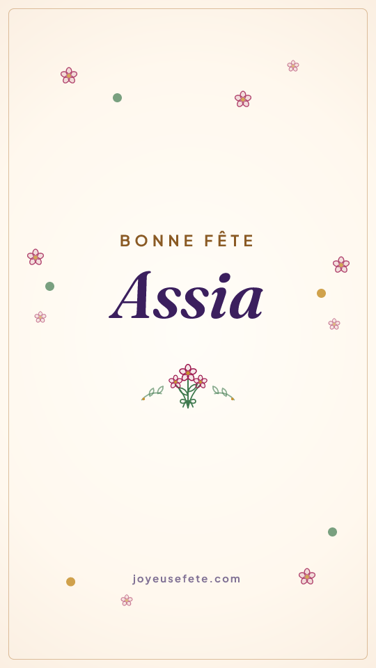 Image « Bonne fête Assia » au format story