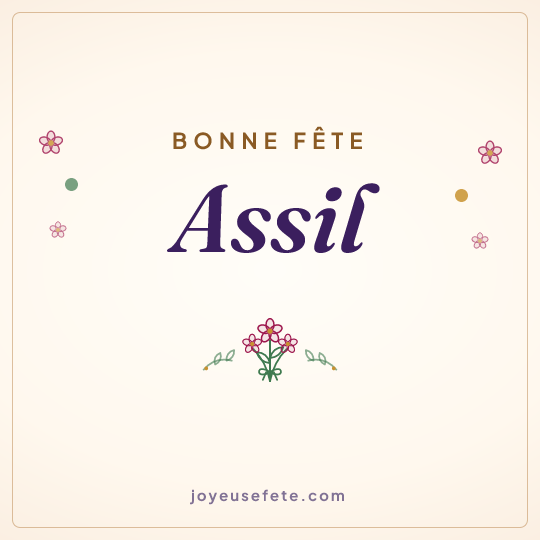 Image carrée « Bonne fête Assil » pour WhatsApp