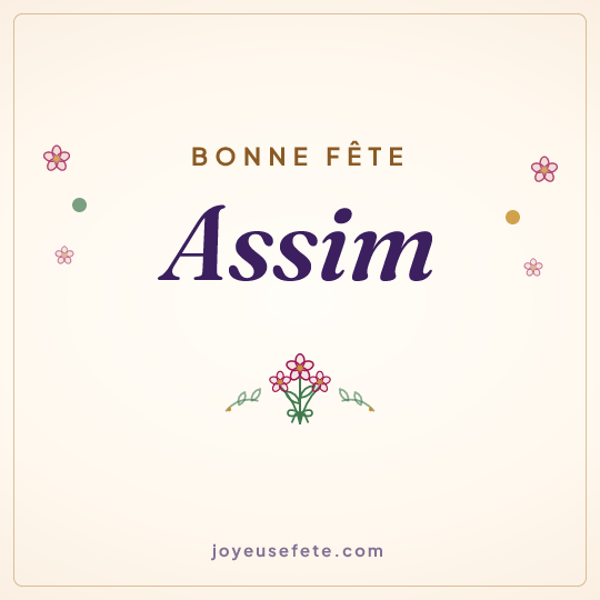 Image carrée « Bonne fête Assim » pour WhatsApp