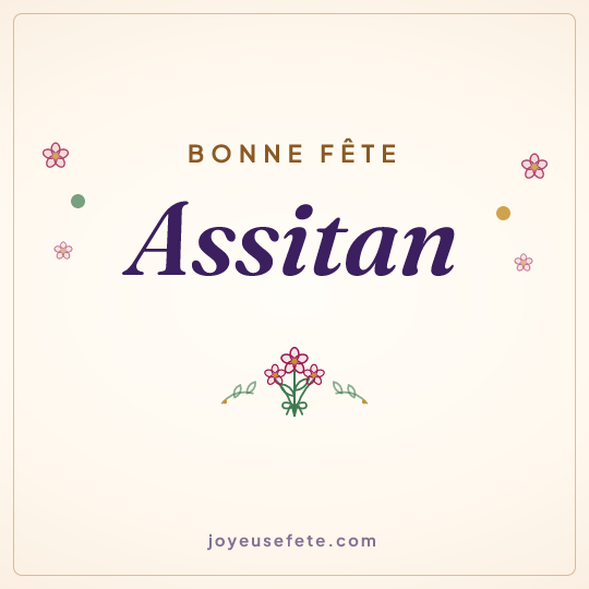 Image carrée « Bonne fête Assitan » pour WhatsApp