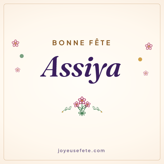 Image carrée « Bonne fête Assiya » pour WhatsApp