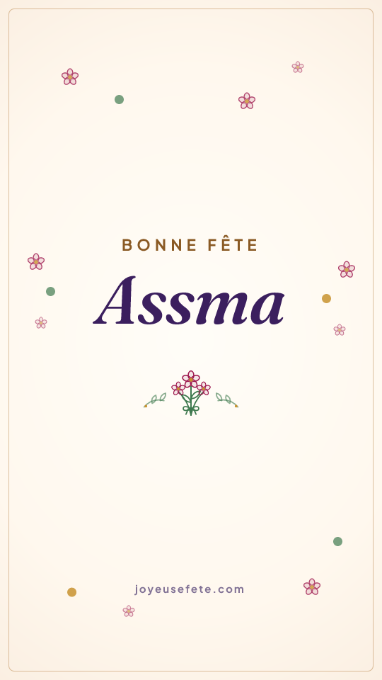 Image « Bonne fête Assma » au format story