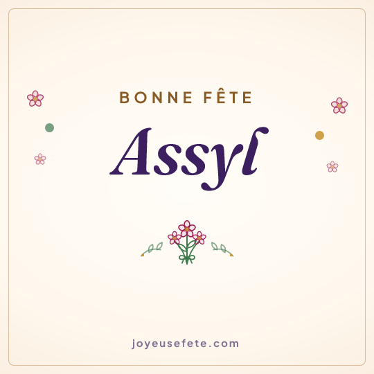 Image carrée « Bonne fête Assyl » pour WhatsApp