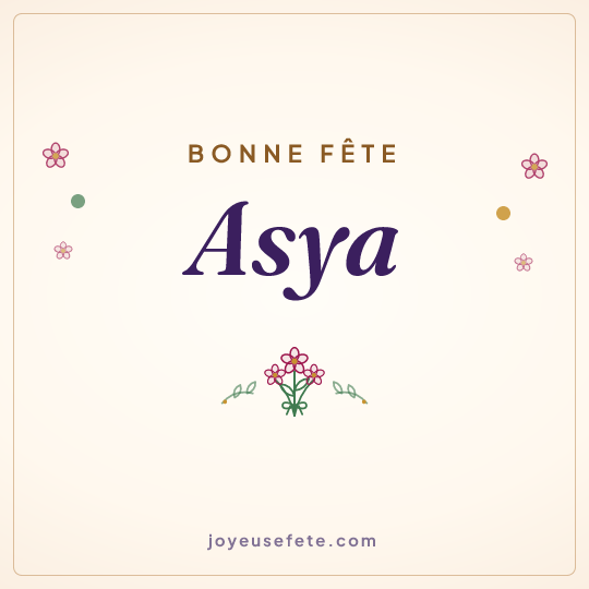 Image carrée « Bonne fête Asya » pour WhatsApp