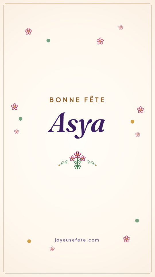 Image « Bonne fête Asya » au format story
