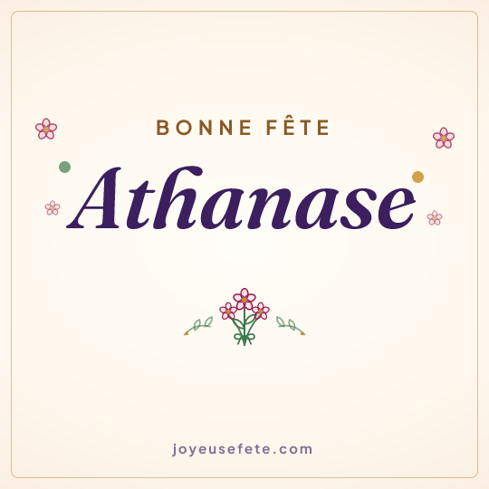 Image carrée « Bonne fête Athanase » pour WhatsApp