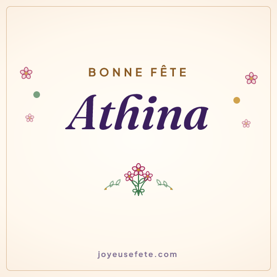 Image carrée « Bonne fête Athina » pour WhatsApp