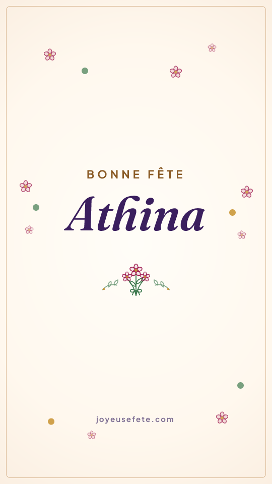 Image « Bonne fête Athina » au format story