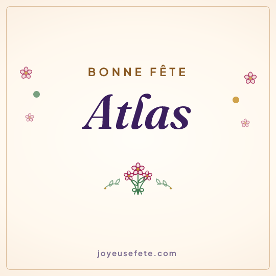 Image carrée « Bonne fête Atlas » pour WhatsApp