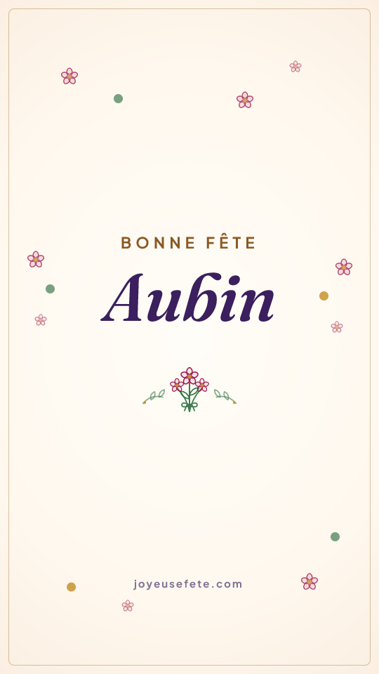 Image « Bonne fête Aubin » au format story