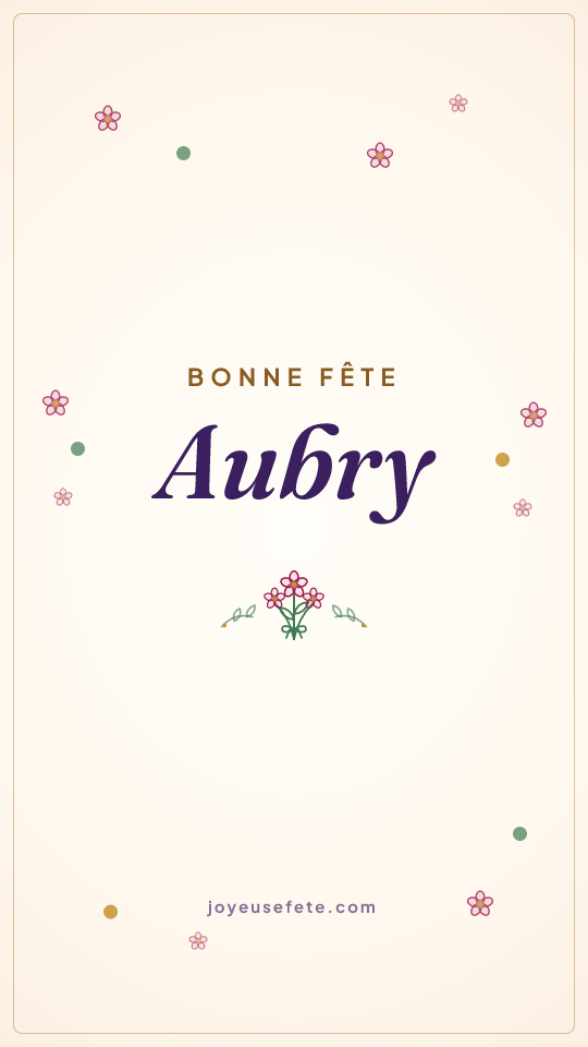 Image « Bonne fête Aubry » au format story