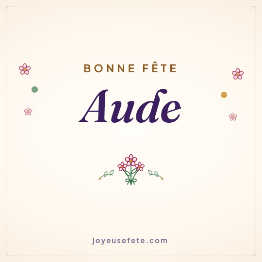 Image carrée « Bonne fête Aude » pour WhatsApp